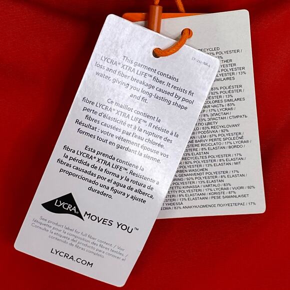 SUPERDRY Sport Bikini Brief Swimsuit Bottom Sz 6 Red Blue Colorblock Lined NWT - Picture 7 of 8